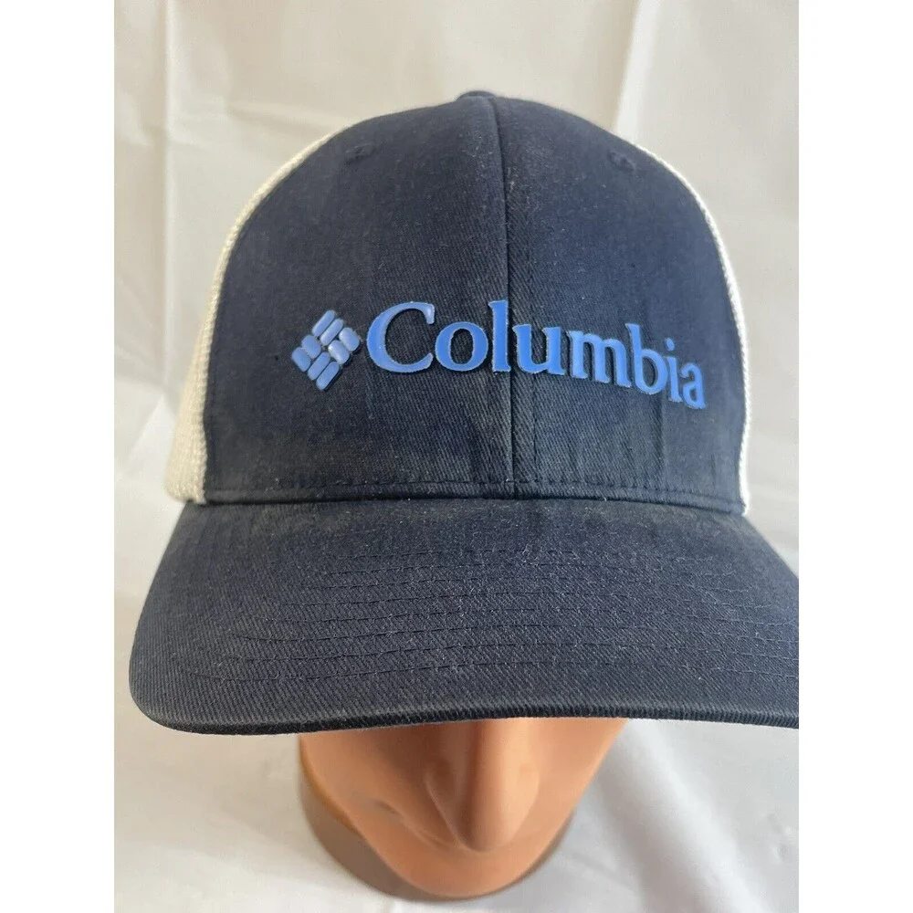 Columbia PFG Fitted Hat Cap Navy L/X Mesh Flexfit Light Weight